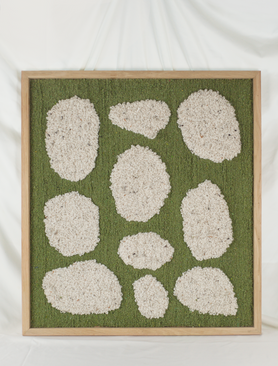 Symmetric Leaf wol wool tuft werk cut pile tapijt